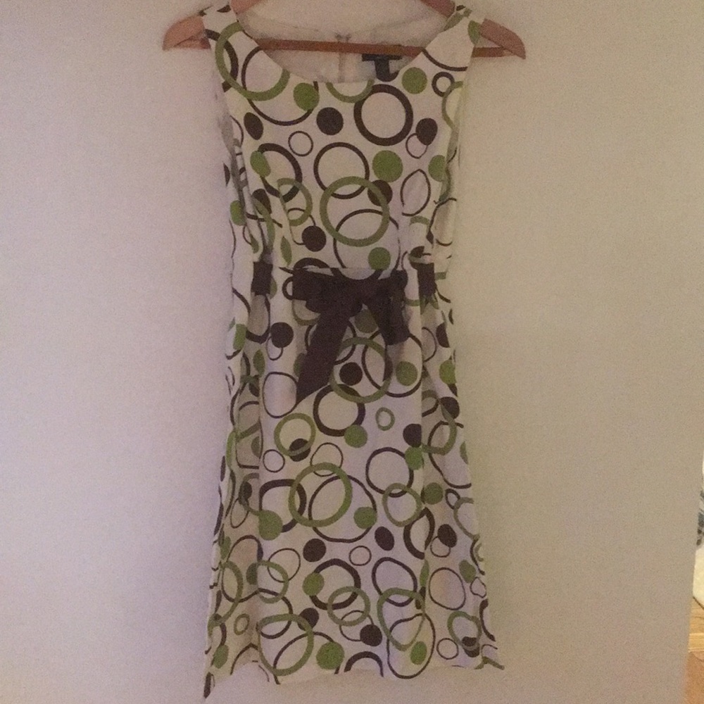 Kim Rogers Signature Dress, Cream, Green, Brown 10